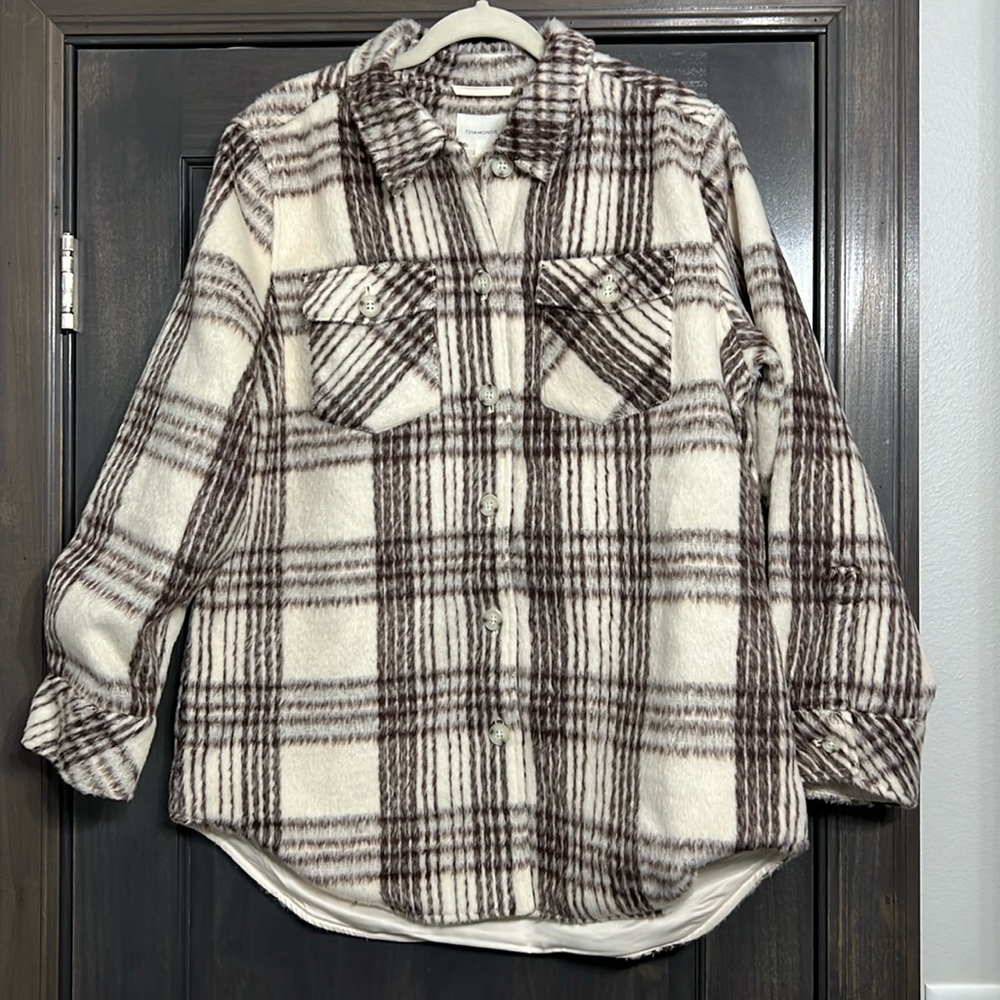 7 Diamonds NWT Brown‎ and Cream Shacket XL